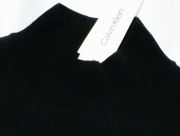 CALVIN KLEIN sweter półgolf L 100% merino czarny lacoste dolce gabbana 