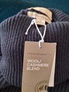 Golf firmy  H&M nowy świetny  skład  wełna z kaszmirem  gruba nitkamiesisty