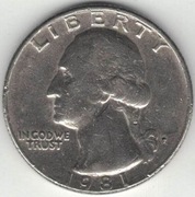 USA quarter dollar 25 centów 1981 P - nr 1