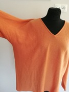 Sweter Wełna Wełniany R XXL Pomarańczowy