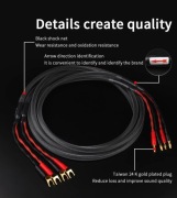 Kable głośnikowe YYTCG HiFi 6N OFC Banan/Y 2 x 1,5m nowe srebrny kolor