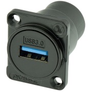 Gniazdo USB 3 PANELOWE INSTALACYJNE CZARNE AVSSZ + ŚRUBKI