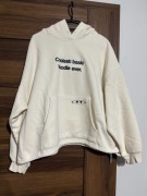 Bluza Bershka biała z kapturem