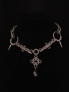 Naszyjnik stal nierdzewna crystal alternative goth handmadeq0