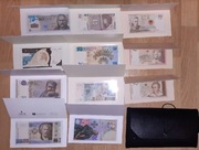 Zestaw 12 banknotów kolekcjonerskich PWPW NBP stan UNC + foldery !