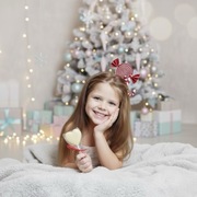 Opaska na głowę Candyland czerwoną , ozdoba do włosów bożonarodzeniowa