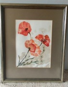 Akwarela Maki, obraz sygnowany w oprawie