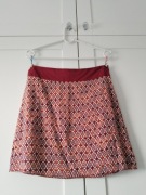 Letnia czerwona krótka wzorzysta spódnica, Camaieu, 38