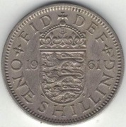 228 Wielka Brytania 1 shilling szyling 1961 herb angielski