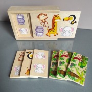 Drewniana układanka (domino) dla dzieci – zwierzątka