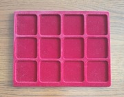 Czerwona paleta 212 x 170mm na 12 monet medali o śr. 45mm