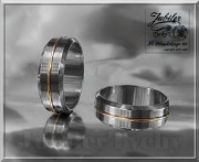 Obrączka z TYTANU + wstawka złota Tychy Tytan