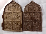 Oltarzyk 2 części ikona podróżna starocerkiewna obrazek Rosja (91)