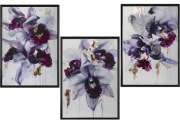 Plakat 30x40cm-kwiaty,fioletowe storczyki,szare tło ,nowoczesne