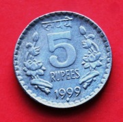 5  Rupii  1999  B r  -   Indie   Kwiat Lotosu   