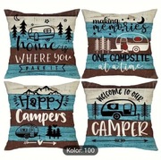Poszewki Happy Camper do przyczepy campera 4 sztuki 