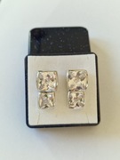 Kolczyki z cyrkoniami, srebro rodowane 925