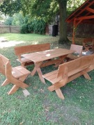 Meble ogrodowe dębowe. Komplet.