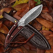 NÓŻ ostry ozdobny do sera i mięsa 20 cm z pochwą KAMPING LAS RYBY prezent