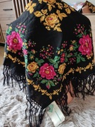 Cepelia szalinòwka bukietowa chusta góralska lata 60/70te zpw struga 85cm 