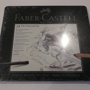 Zestaw węgli rysunkowych Pitt w kasecie metalowej - Faber-Castell - 24 szt.