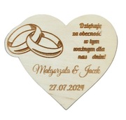 Magnes drewniany, podziękowanie dla gości, ślub,8/6 cm, wzory 