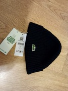 Czapka zimowa LACOSTE granatowa z logo wełniana rozmiar uniwersalny