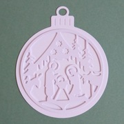 Scrapki Papierowe - Baza BOMBKA 2D Stajenka Żłóbek biała.