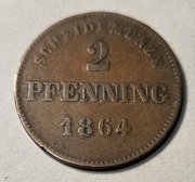 Bawaria- 2 Pfenning 1864