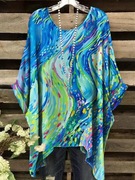 Tunika w dużym rozmiarze 54-58 niebiesko-zielona