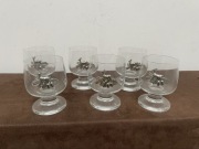 Myślistwo Duże Kieliszki Dekoracyjne z Prl