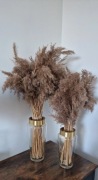 Zestaw 2 naturalnych bukietów traw polnych 70 cm i 60 cm – dekoracja boho