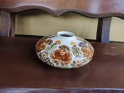 PRL Wazon UFO biały w jesienne kwiaty ZF Koło fajans ceramika