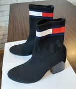 TOMMY HILFIGER ORYGINALNE CZARNE BOTKI R.37 SOCKS
