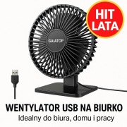 GAIATOP Czarny WIATRAK USB na Biurko