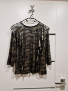 Moro bluzka falbanki błyszcząca M L 38 40 unikat błysk