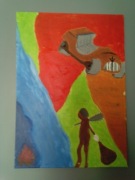 Obraz ręcznie malowany ,,Homo sapiens  " 50x70