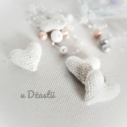 Mini serduszko szydełkowe serce do kartek-białe