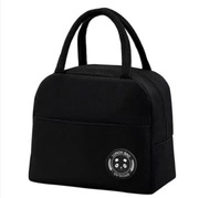 Lunch Bag Czarny Termiczny Torba Izolowana Śniadaniówka Box Miś