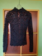 Bluzka Bershka koronkowa czarna XS