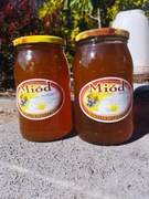 Zestaw dwa miody wielokwiatowe ze spadzią, zbiór 2025r. słoiki 0,9 l.