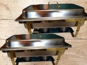 Podgrzewacz do potraw ze stali nierdzewnej złoty kolor 2szt