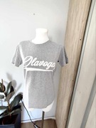 T-shirt damski szary melanż Olavoga oversize bawełna rozmiar uniwersalny