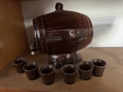 Beczułka kieliszki fajans PRL