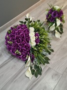 Nowość  Cudowny komplet nagrobny serce XXL plus bukiet kula