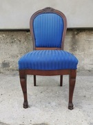*Mahoniowe, kobaltowe krzesło, antyk. Do renowacji*