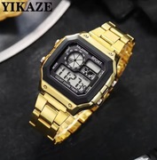 męski zegarek sportowy LED | Wodoodporny, wojskowy zegarek cyfrowy ze stali