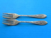 Platerowane małe widelce (2szt) z początku XXw