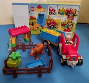 Klocki Lego Duplo traktor z przyczepą  rolnik  farma krowa 10524   