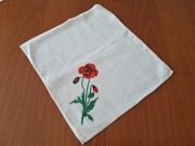 Serwetki lniane kremowe z makiem (6 szt.), 33 x 29, do sprzedania